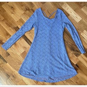 Charlotte Russe Cross back Lace Long Sleeve Dress